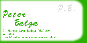 peter balga business card